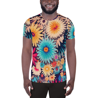 DMV 0404 Floral All-Over Print Men's Athletic T-shirt