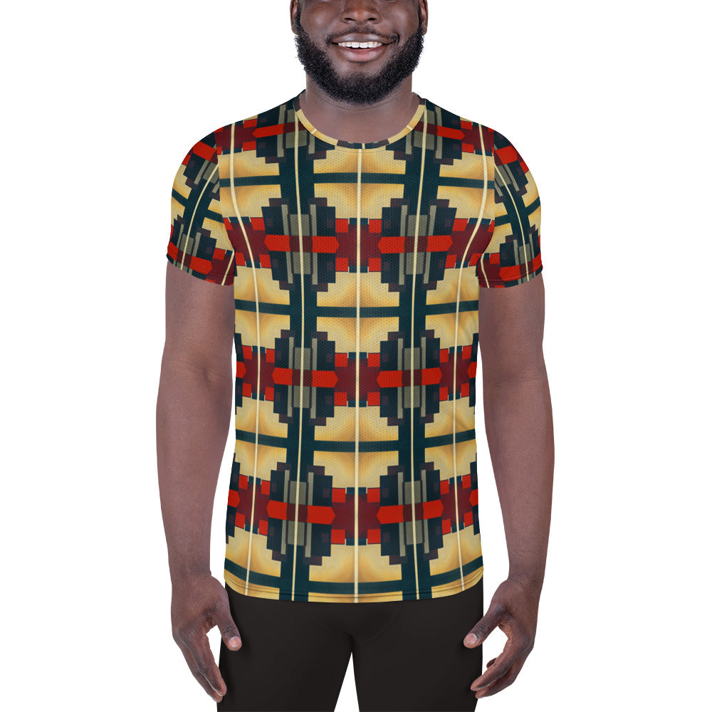 DMV 0186 Geo Boho All-Over Print Men's Athletic T-shirt