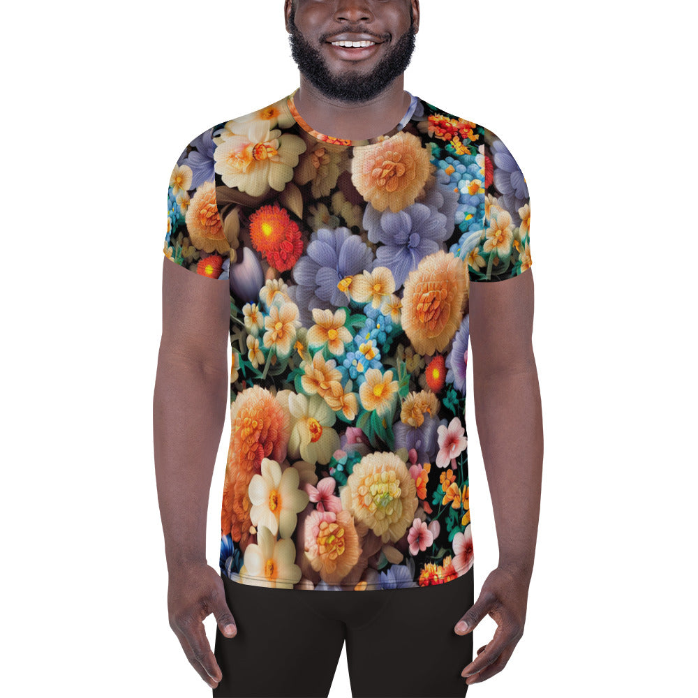 DMV 0302 Floral All-Over Print Men's Athletic T-shirt