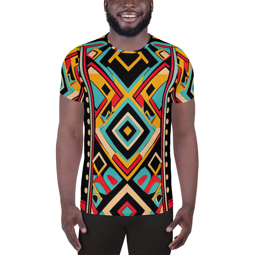 DMV 0155 Boho All-Over Print Men's Athletic T-shirt