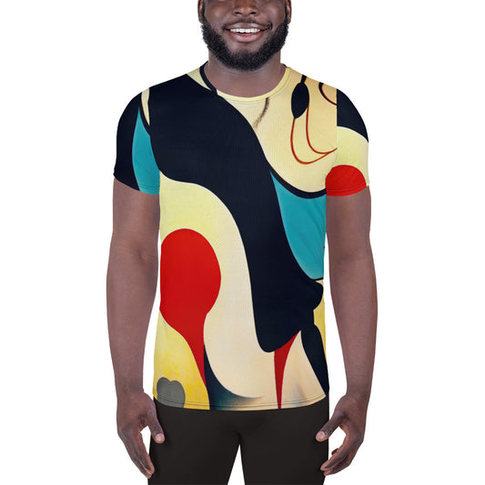 DMV 1356 Retro Art All-Over Print Men's Athletic T-shirt