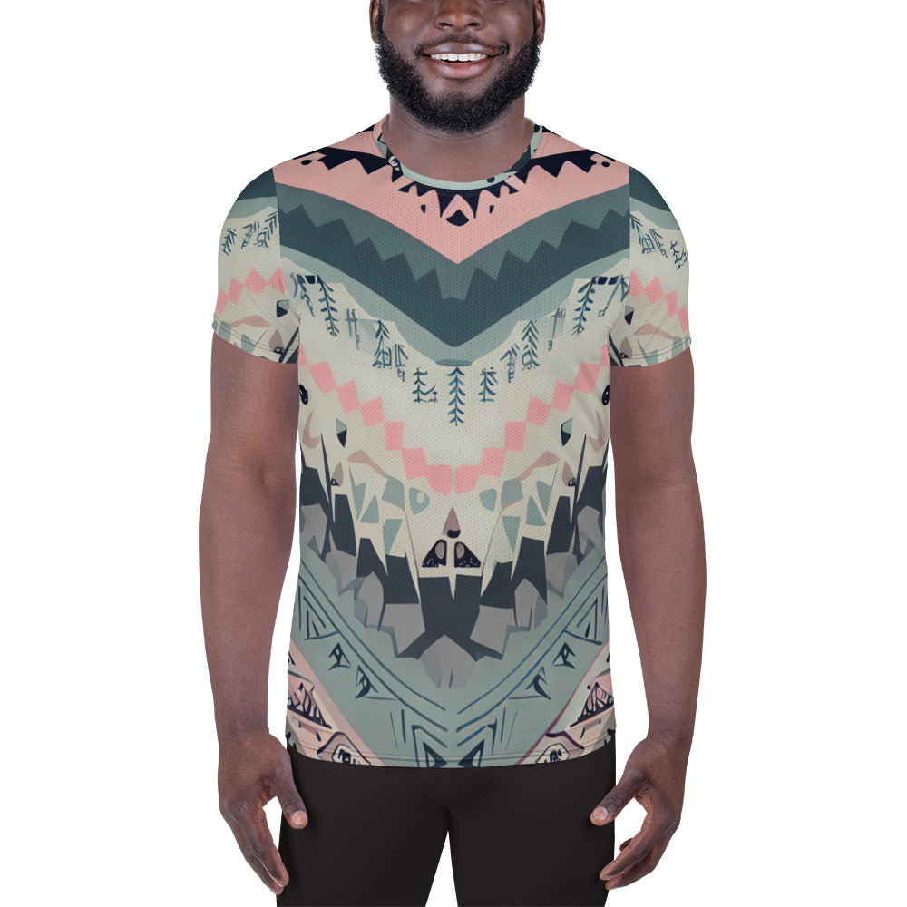 DMV 0306 Boho All-Over Print Men's Athletic T-shirt