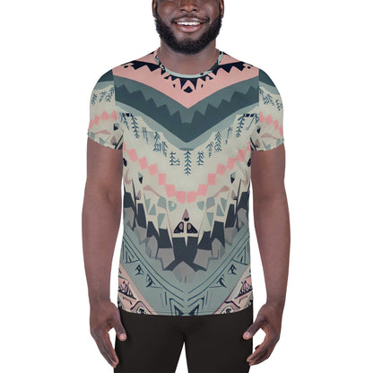 DMV 0306 Boho All-Over Print Men's Athletic T-shirt