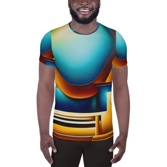 DMV 0151 Retro Art All-Over Print Men's Athletic T-shirt