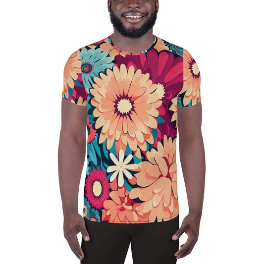 DMV 0293 Floral All-Over Print Men's Athletic T-shirt