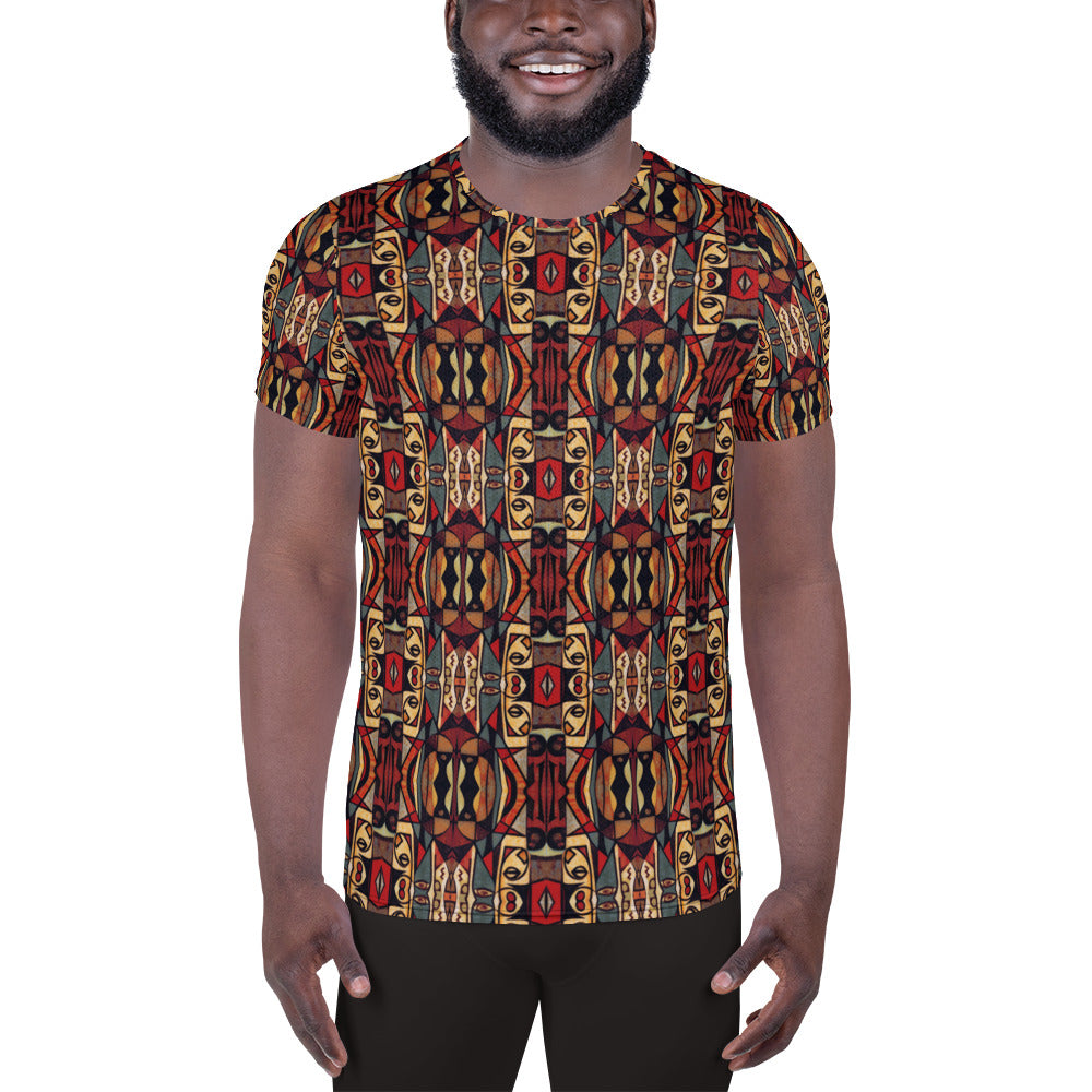 DMV 0174 Classic Boho All-Over Print Men's Athletic T-shirt