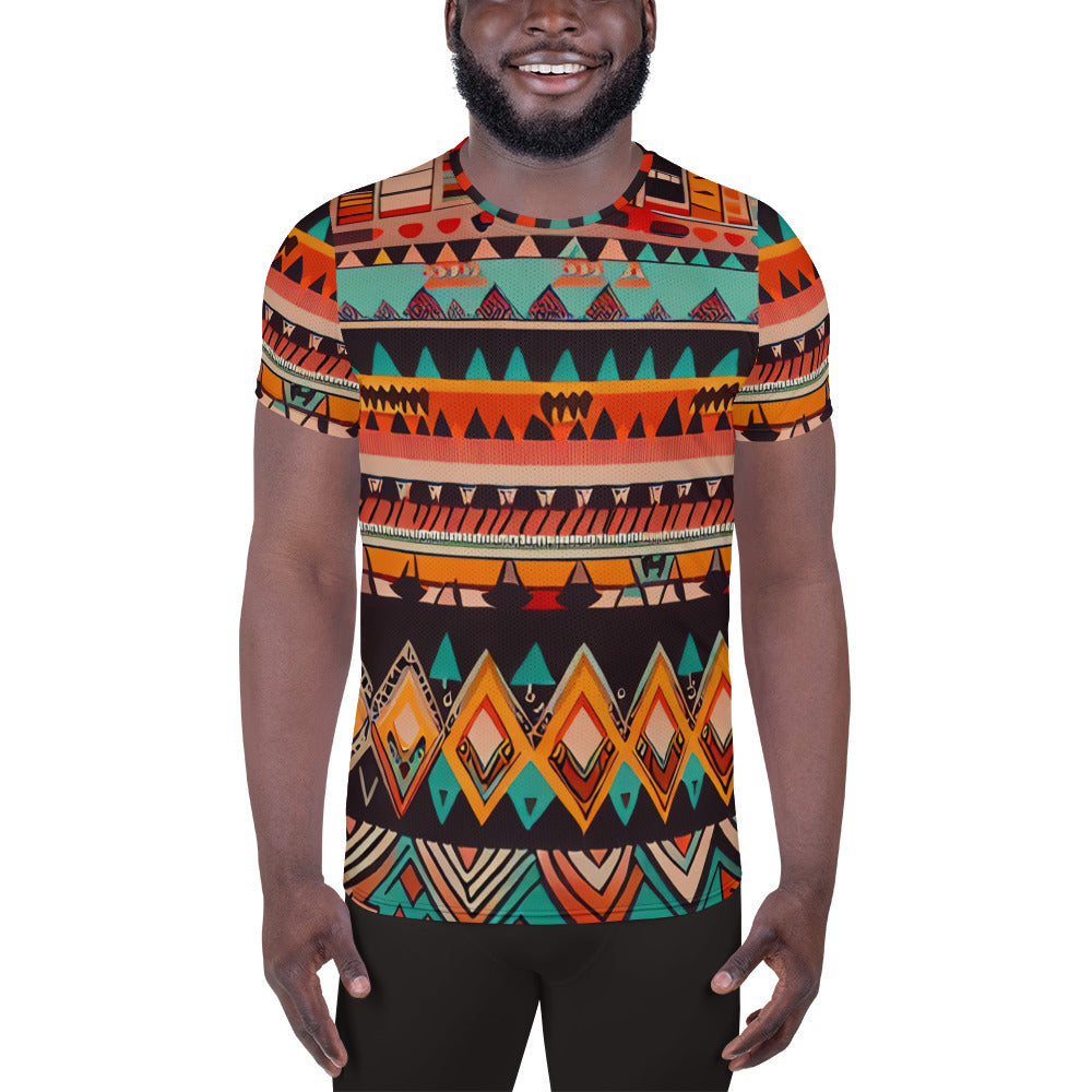 DMV 0415 Boho All-Over Print Men's Athletic T-shirt