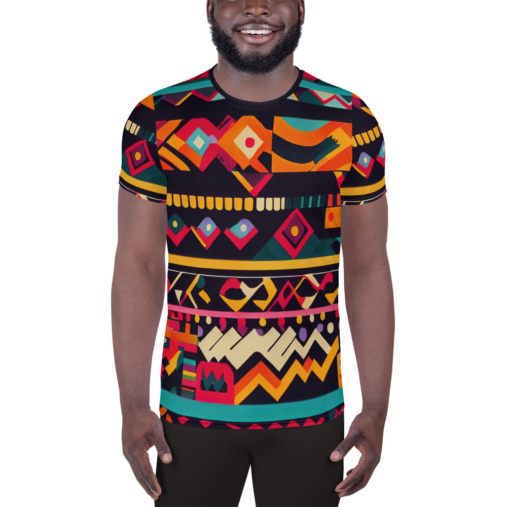 DMV 0409 Boho All-Over Print Men's Athletic T-shirt