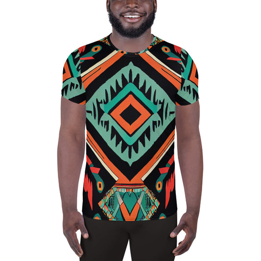 DMV 0154 Boho All-Over Print Men's Athletic T-shirt