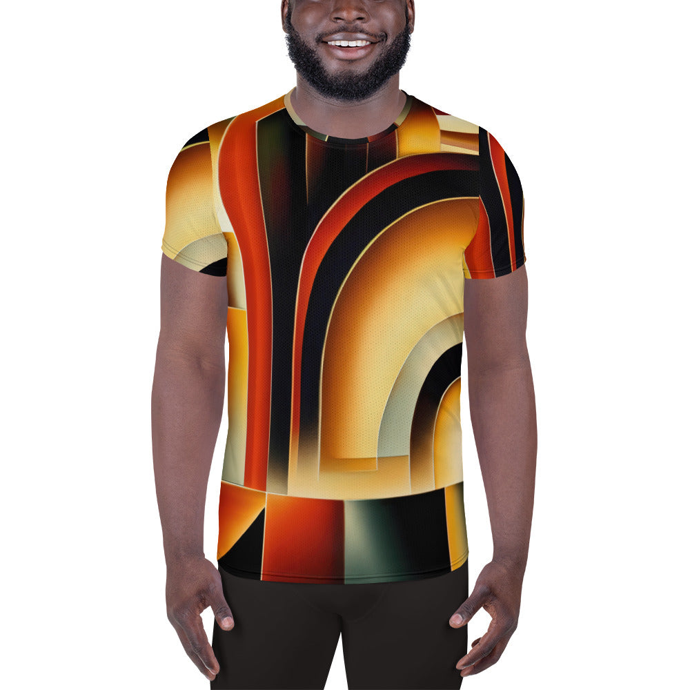 DMV 0261 Retro Art All-Over Print Men's Athletic T-shirt