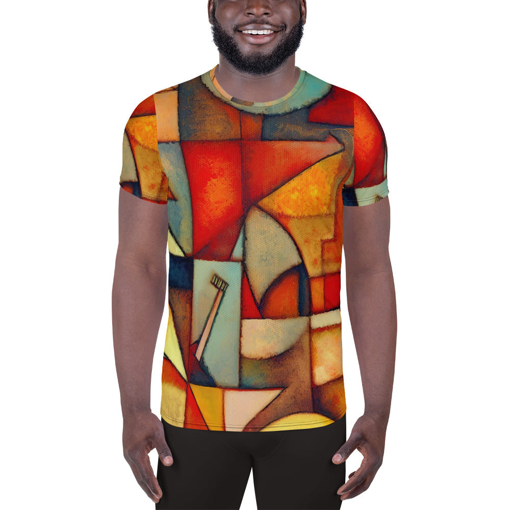 DMV 0298 Retro Art All-Over Print Men's Athletic T-shirt