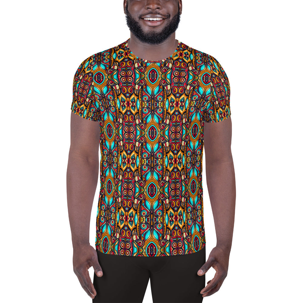 DMV 0426 Psy Artsy All-Over Print Men's Athletic T-shirt