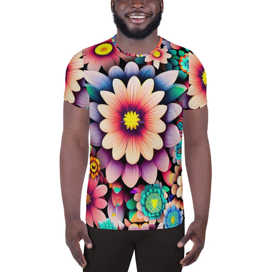 DMV 0515 Floral All-Over Print Men's Athletic T-shirt