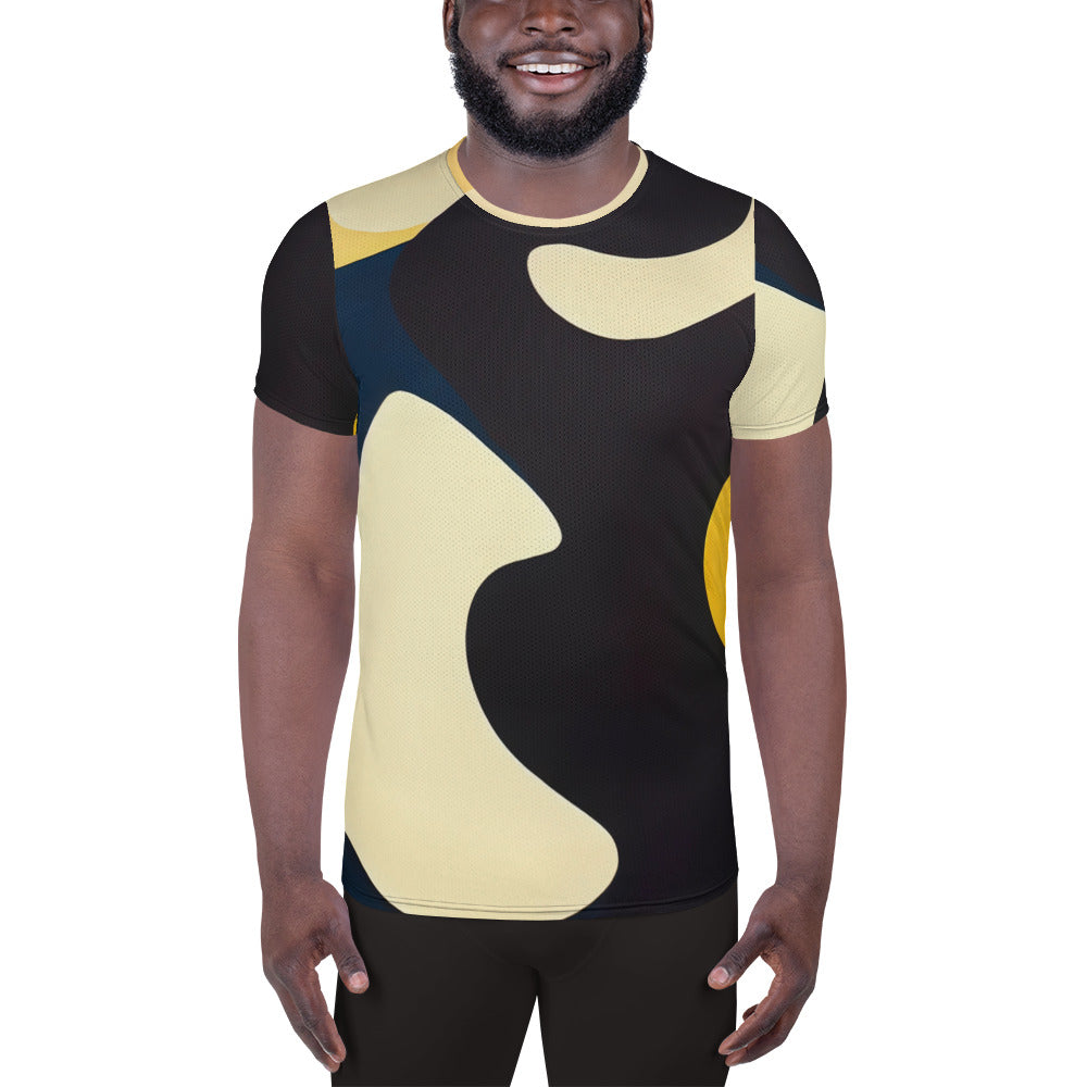 DMV 0421 Retro Art All-Over Print Men's Athletic T-shirt