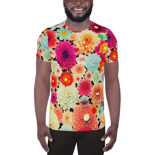DMV 0424 Floral All-Over Print Men's Athletic T-shirt