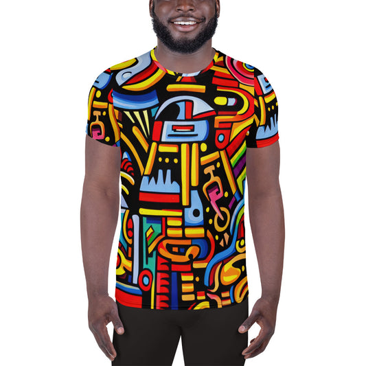 DMV 1452 Psy Art All-Over Print Men's Athletic T-shirt