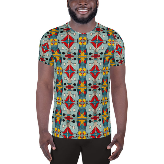 DMV 0921 Vintage Artsy All-Over Print Men's Athletic T-shirt