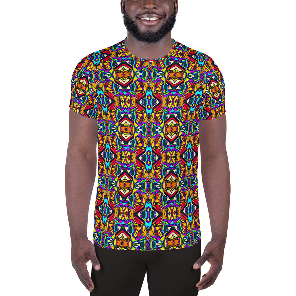 DMV 0883 Chic Boho All-Over Print Men's Athletic T-shirt