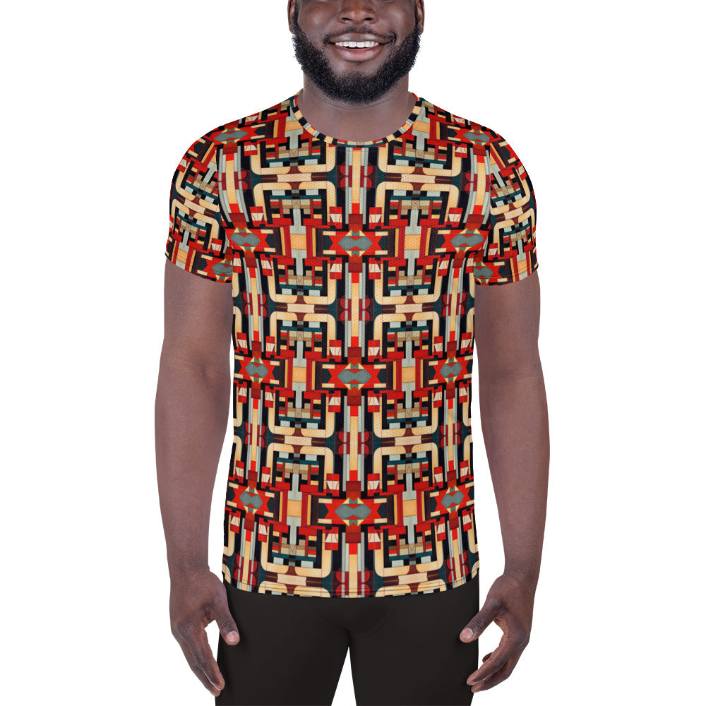 DMV 1041 Geo Boho All-Over Print Men's Athletic T-shirt