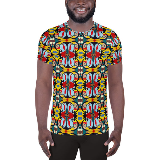 DMV 0948 Vintage Artsy All-Over Print Men's Athletic T-shirt