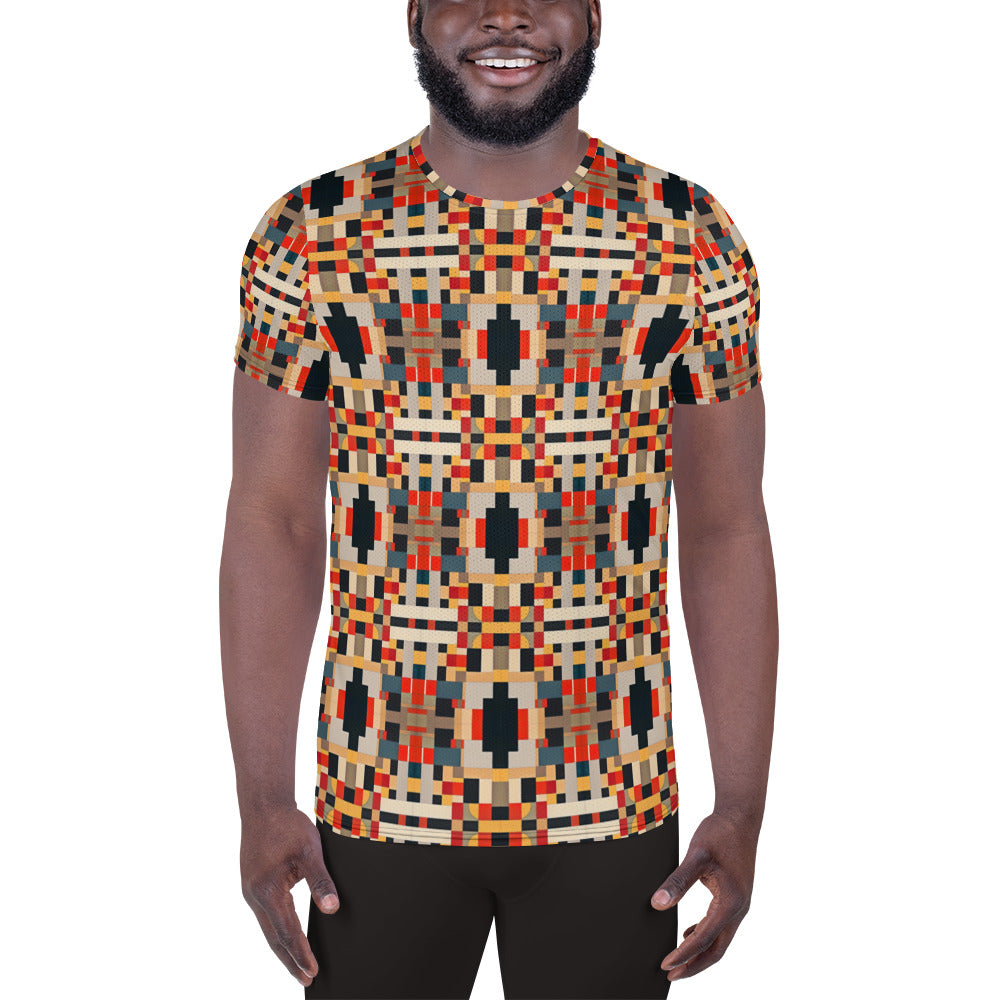 DMV 1138 Geo Boho All-Over Print Men's Athletic T-shirt