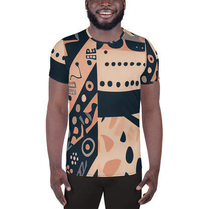 DMV 1253 Boho All-Over Print Men's Athletic T-shirt