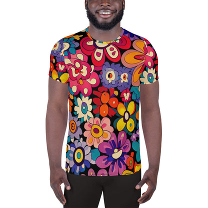 DMV 2102 Floral All-Over Print Men's Athletic T-shirt