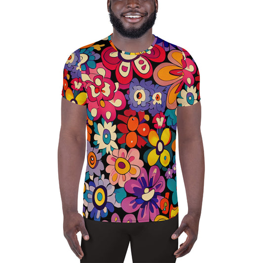 DMV 2102 Floral All-Over Print Men's Athletic T-shirt