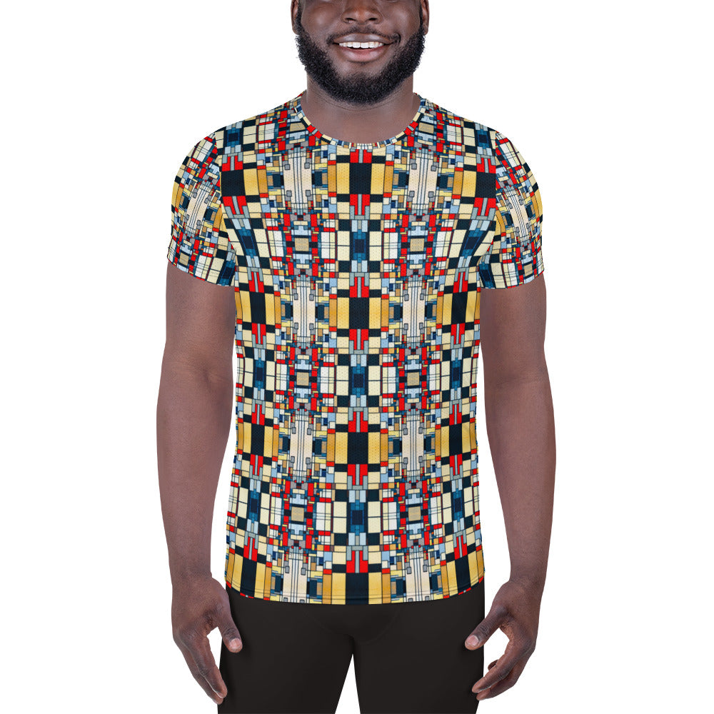 DMV 1853 Geo Boho All-Over Print Men's Athletic T-shirt