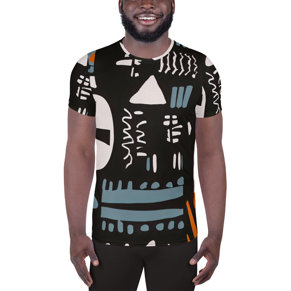 DMV 0529 Boho All-Over Print Men's Athletic T-shirt