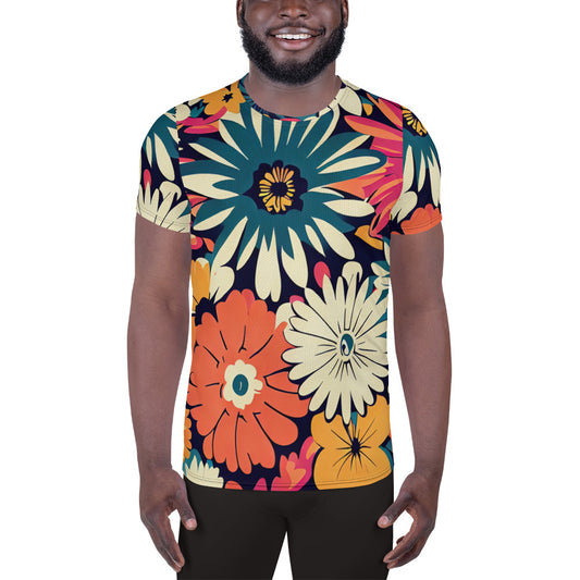 DMV 1429 Floral All-Over Print Men's Athletic T-shirt