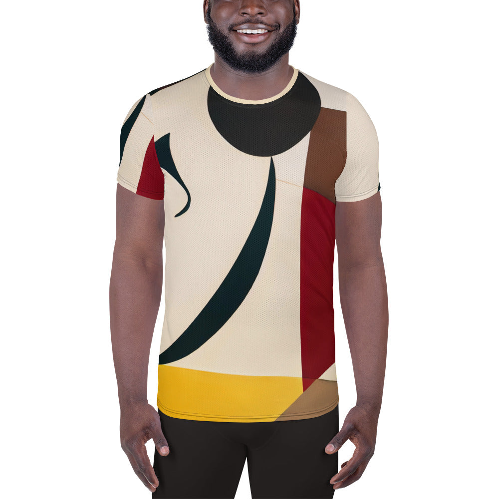 DMV 1370 Retro Art All-Over Print Men's Athletic T-shirt