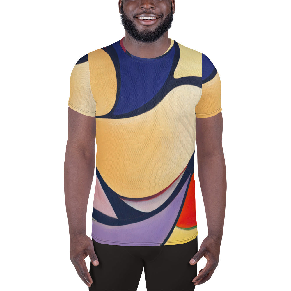 DMV 1558 Abstract Art All-Over Print Men's Athletic T-shirt