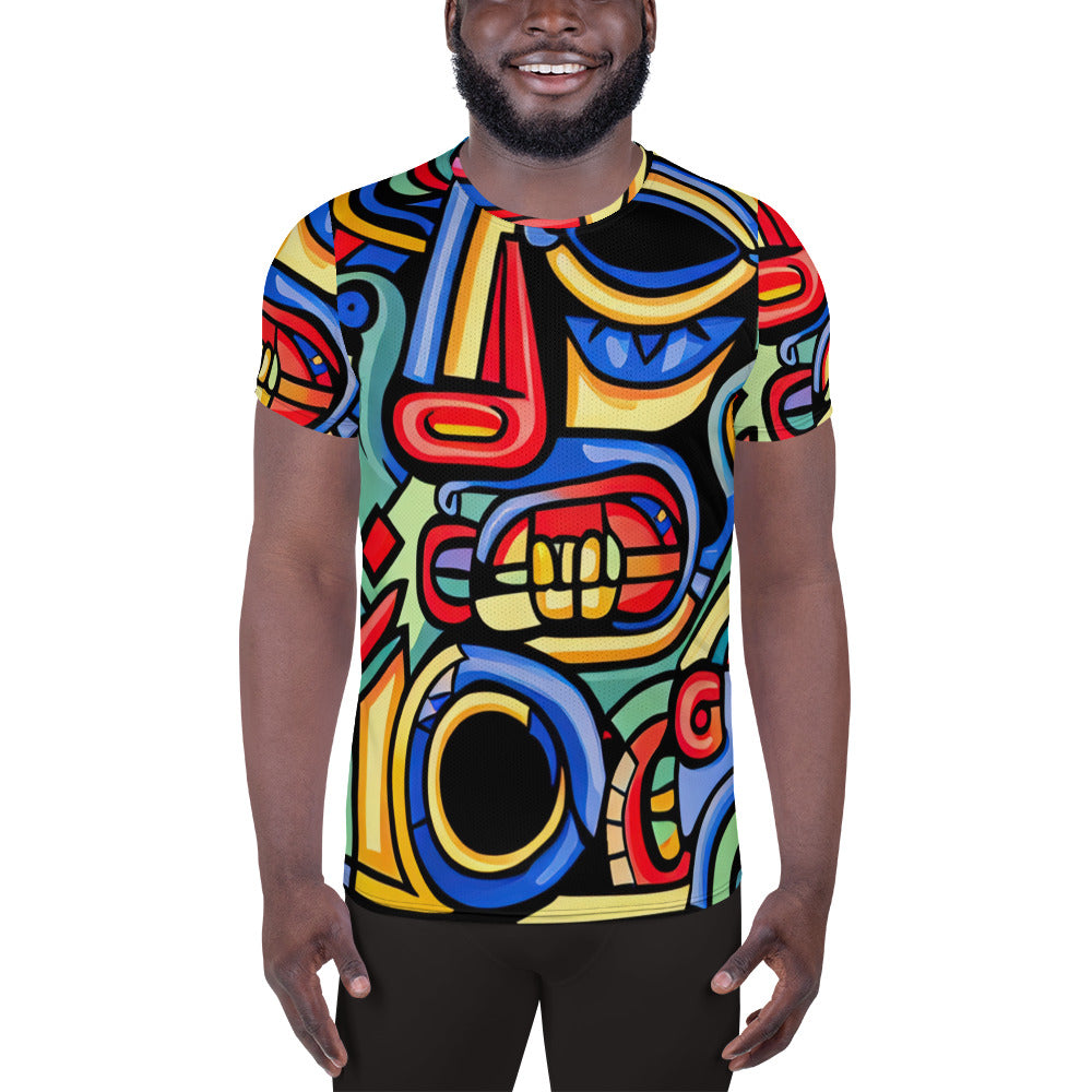 DMV 2041 Psy Art All-Over Print Men's Athletic T-shirt