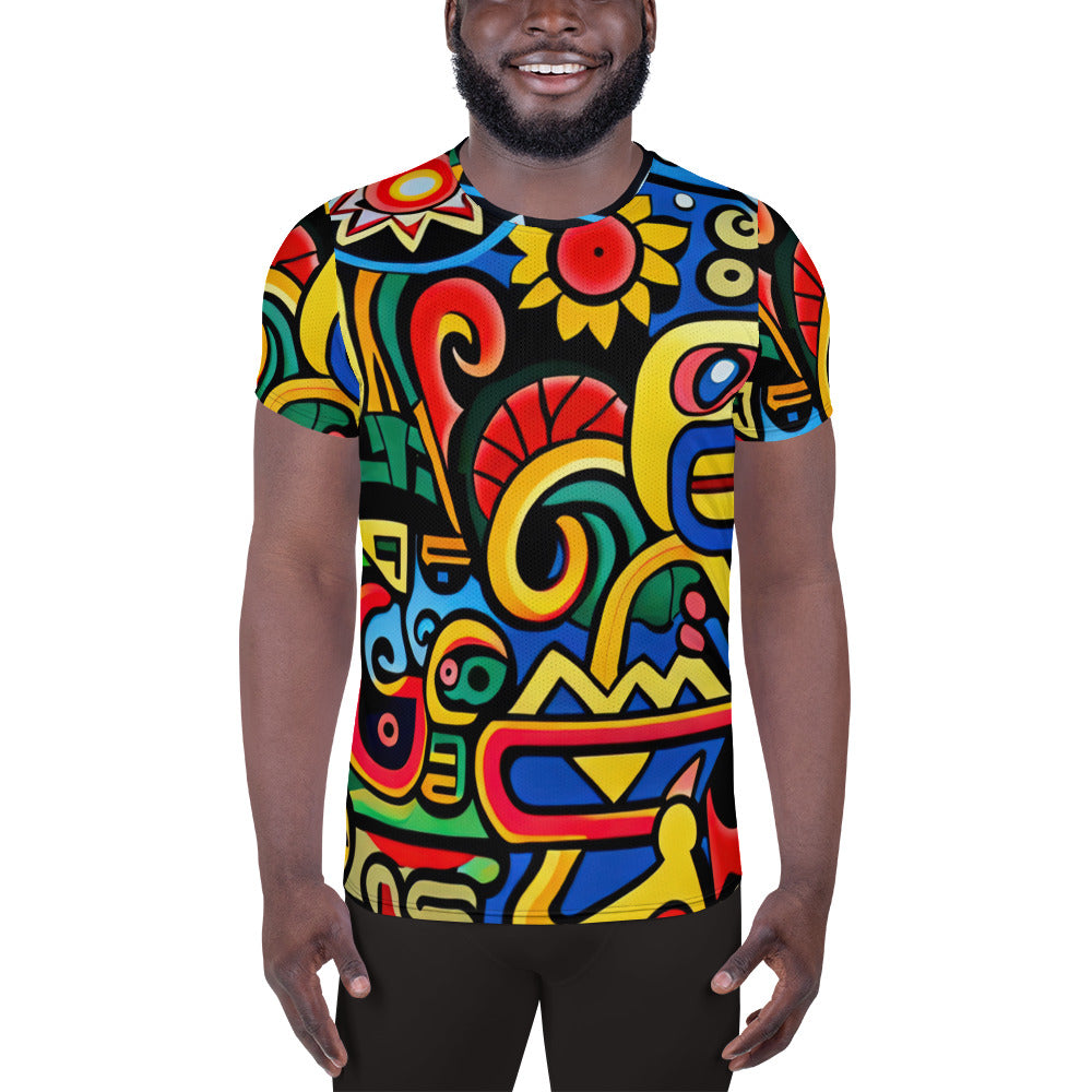 DMV 1291 Psy Art All-Over Print Men's Athletic T-shirt