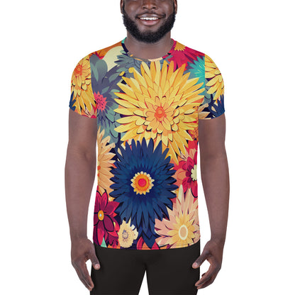 DMV 1327 Floral All-Over Print Men's Athletic T-shirt