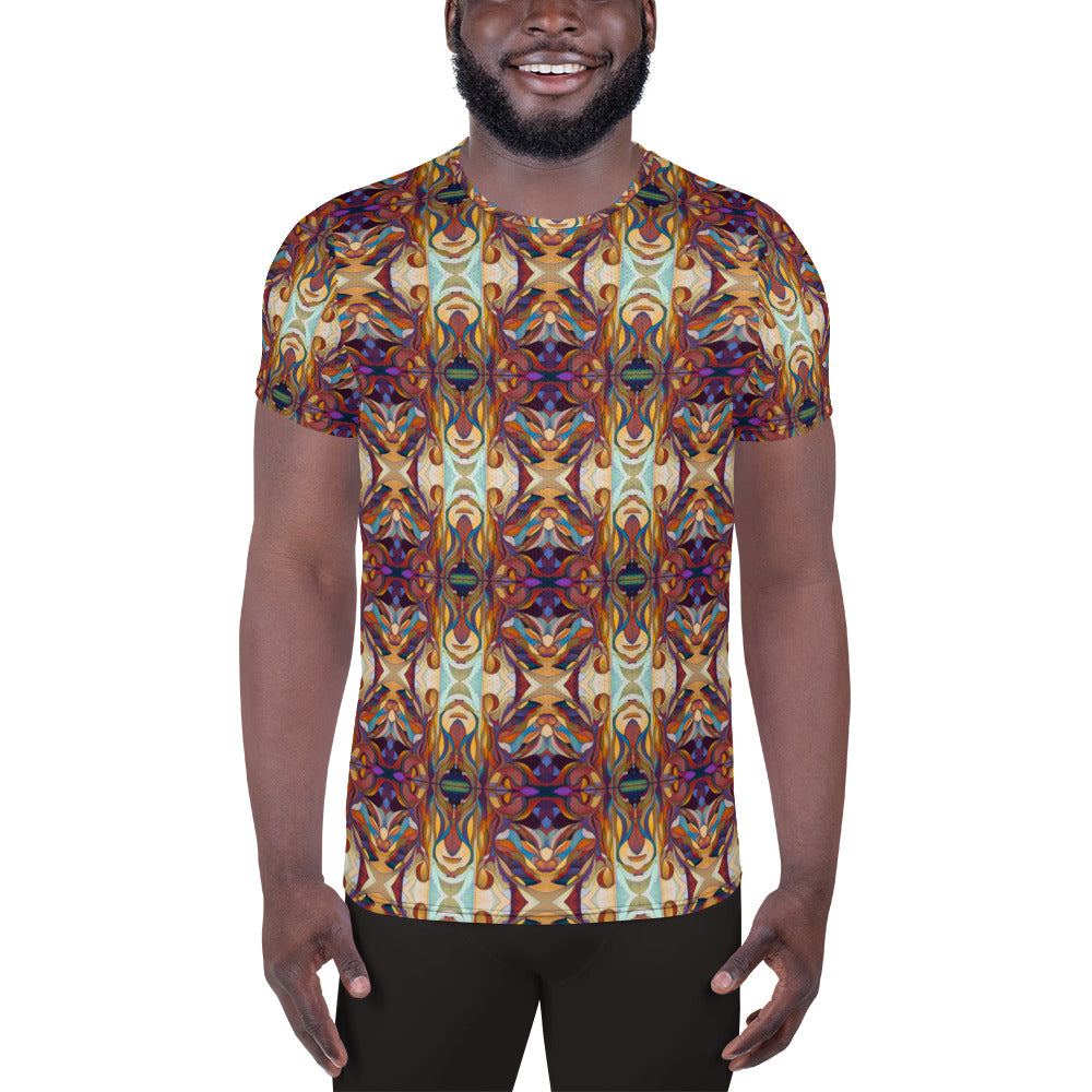 DMV 1804 Chic Boho All-Over Print Men's Athletic T-shirt