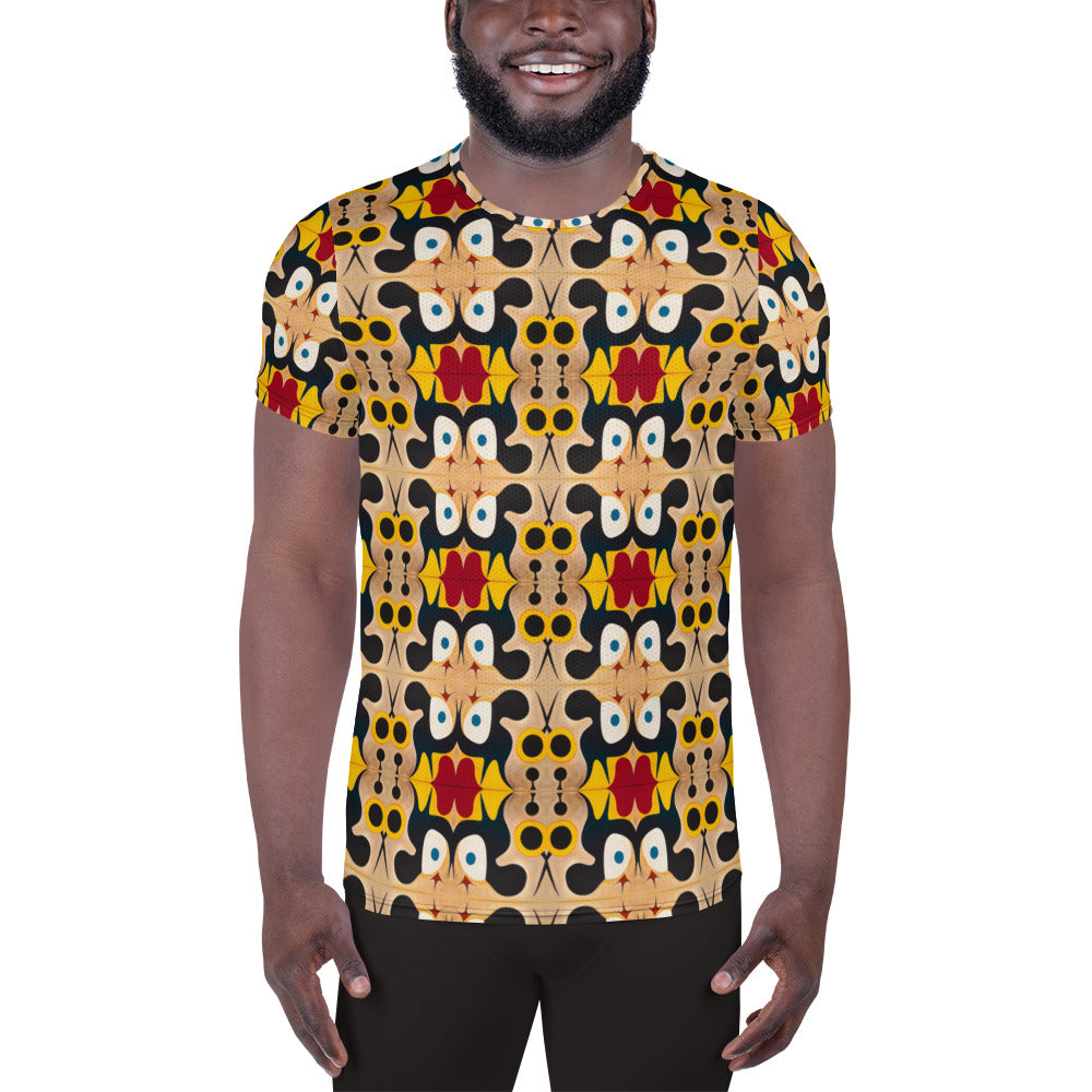 DMV 0791 Vintage Artsy All-Over Print Men's Athletic T-shirt