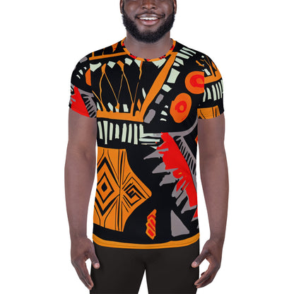 DMV 1364 Boho All-Over Print Men's Athletic T-shirt