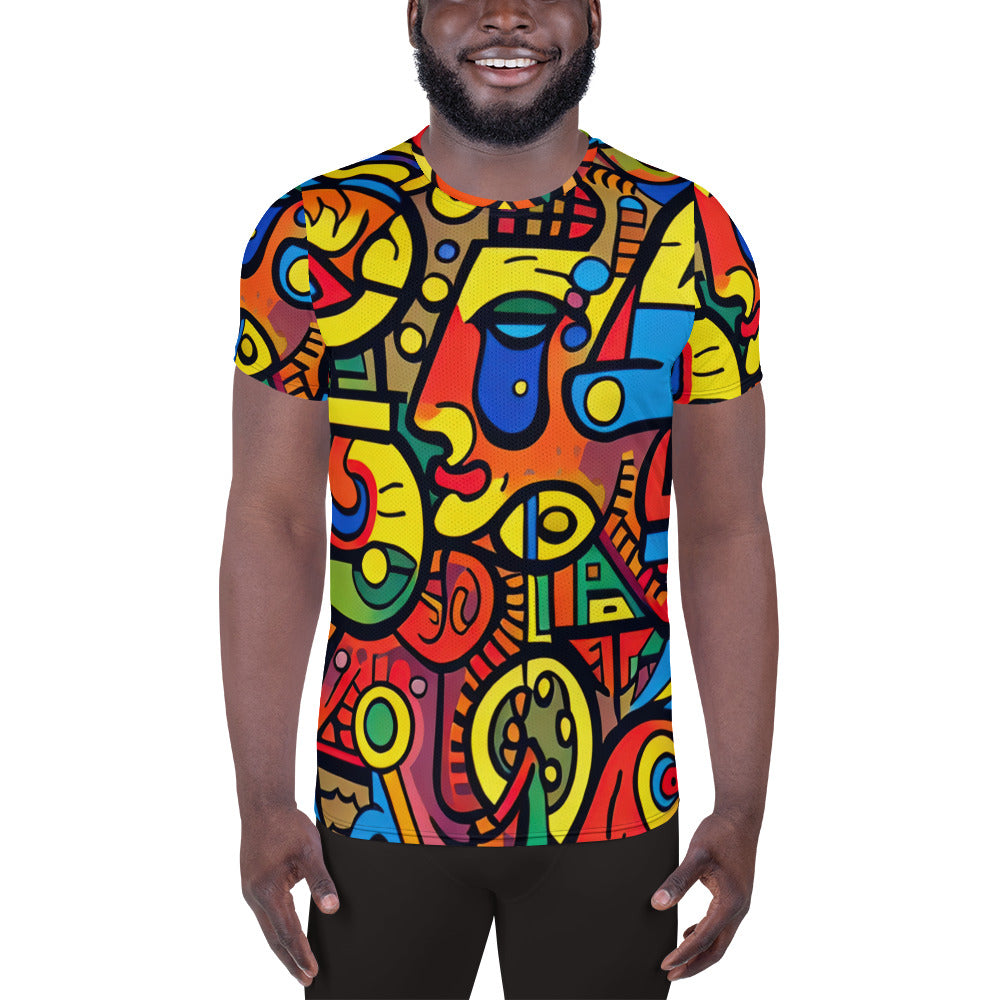 DMV 0565 Psy Art All-Over Print Men's Athletic T-shirt