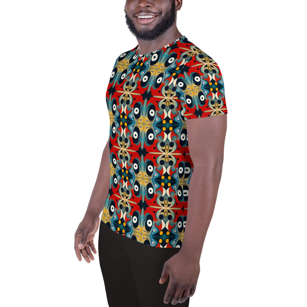 DMV 0269 Vintage Artsy All-Over Print Men's Athletic T-shirt