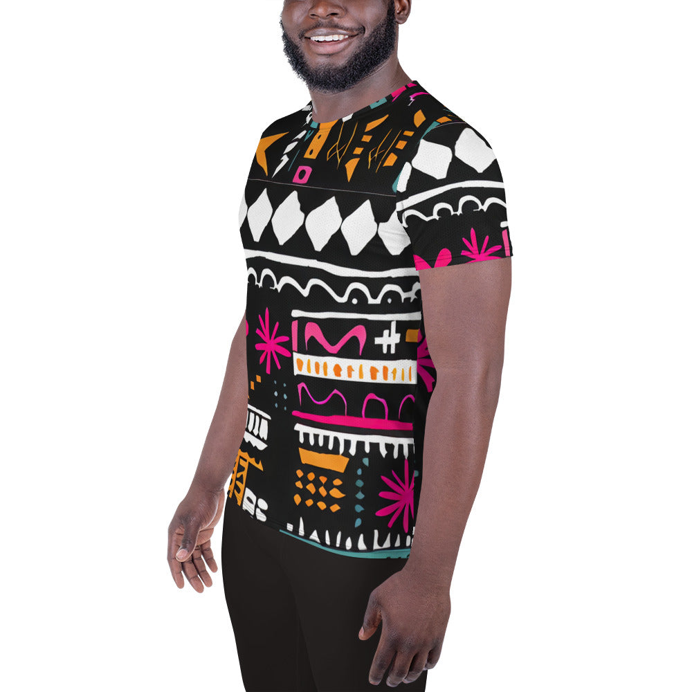 DMV 0011 Boho All-Over Print Men's Athletic T-shirt