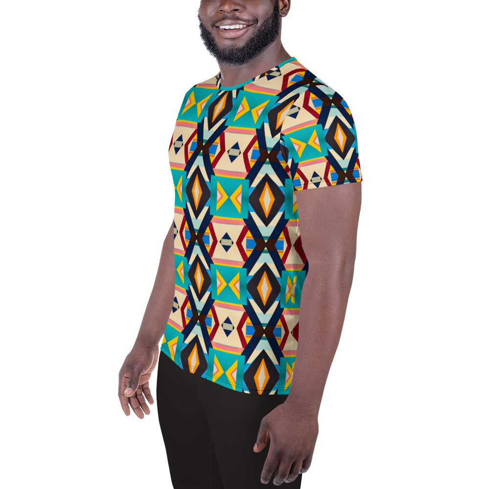 DMV 0111 Classic Boho All-Over Print Men's Athletic T-shirt