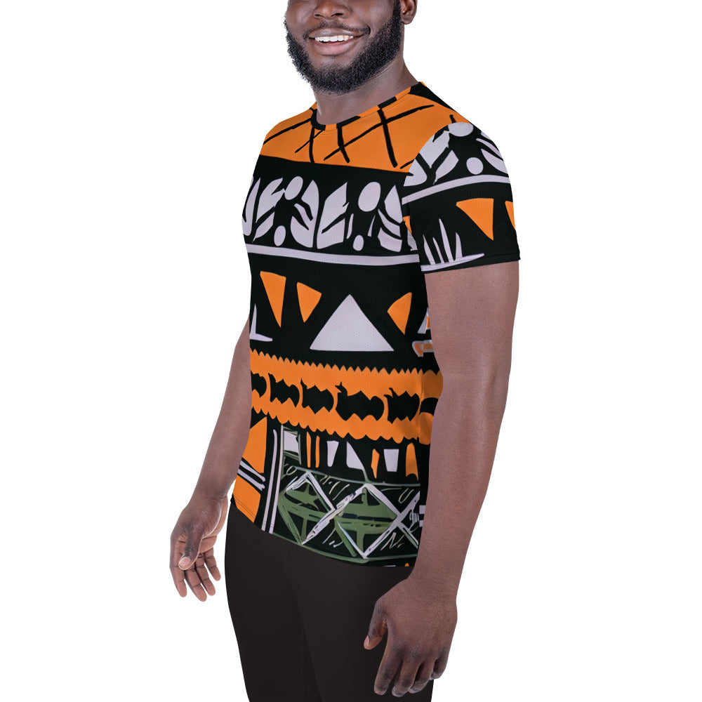 DMV 0115 Boho All-Over Print Men's Athletic T-shirt