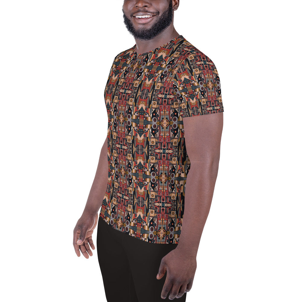 DMV 0266 Classic Boho All-Over Print Men's Athletic T-shirt