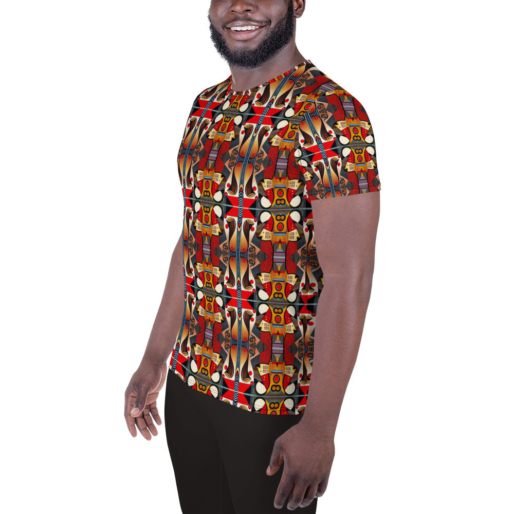 DMV 0208 Chic Boho All-Over Print Men's Athletic T-shirt