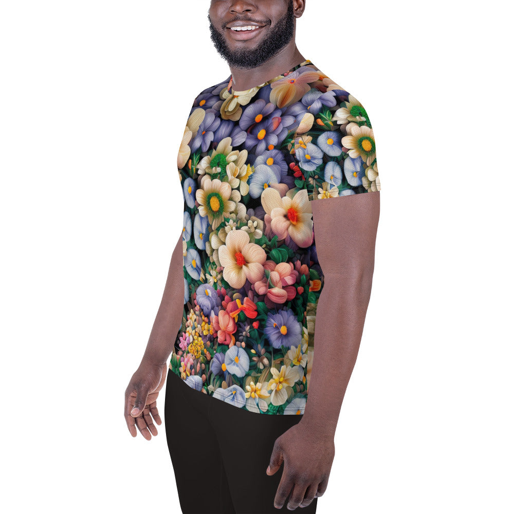 DMV 0114 Floral All-Over Print Men's Athletic T-shirt