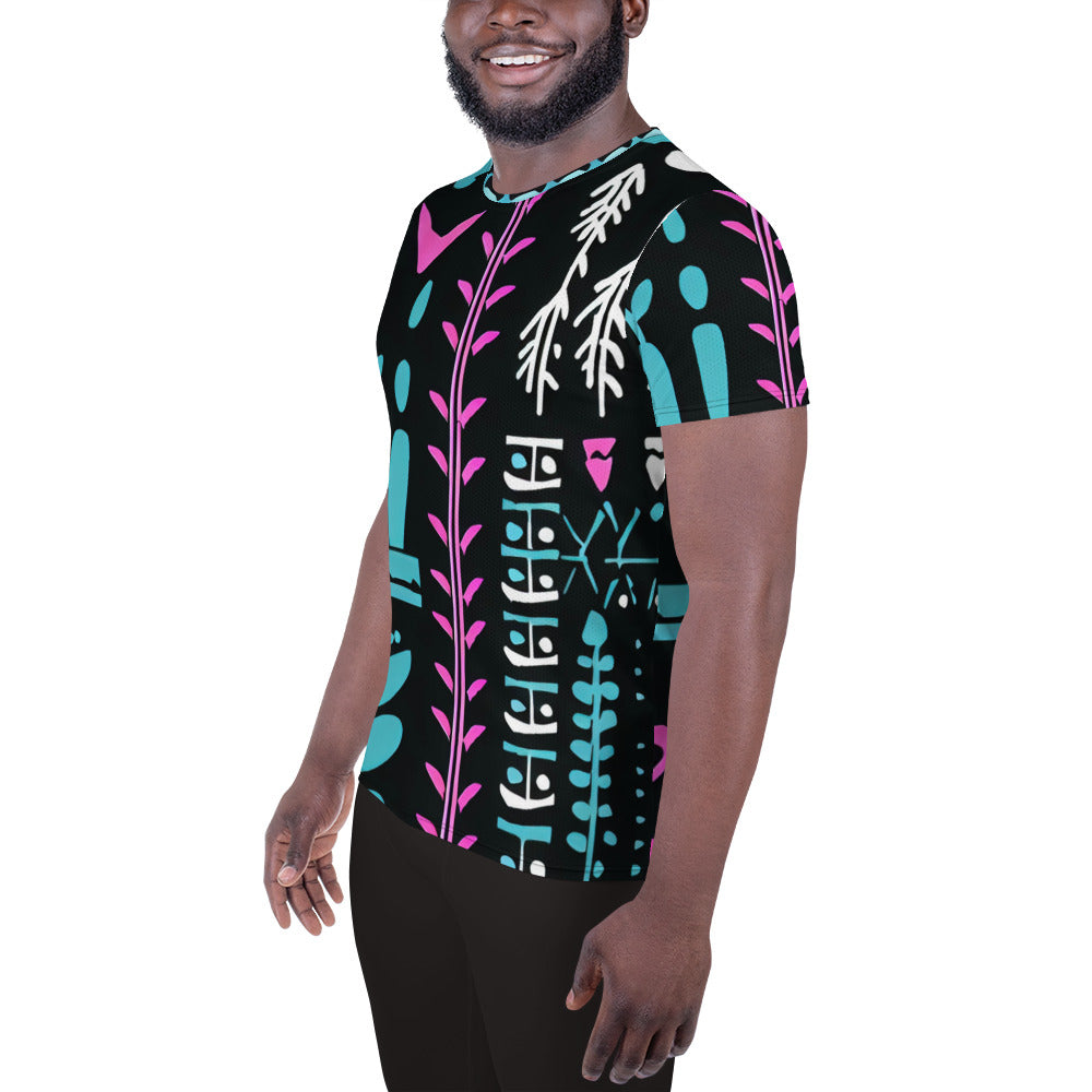 DMV 0122 Boho All-Over Print Men's Athletic T-shirt