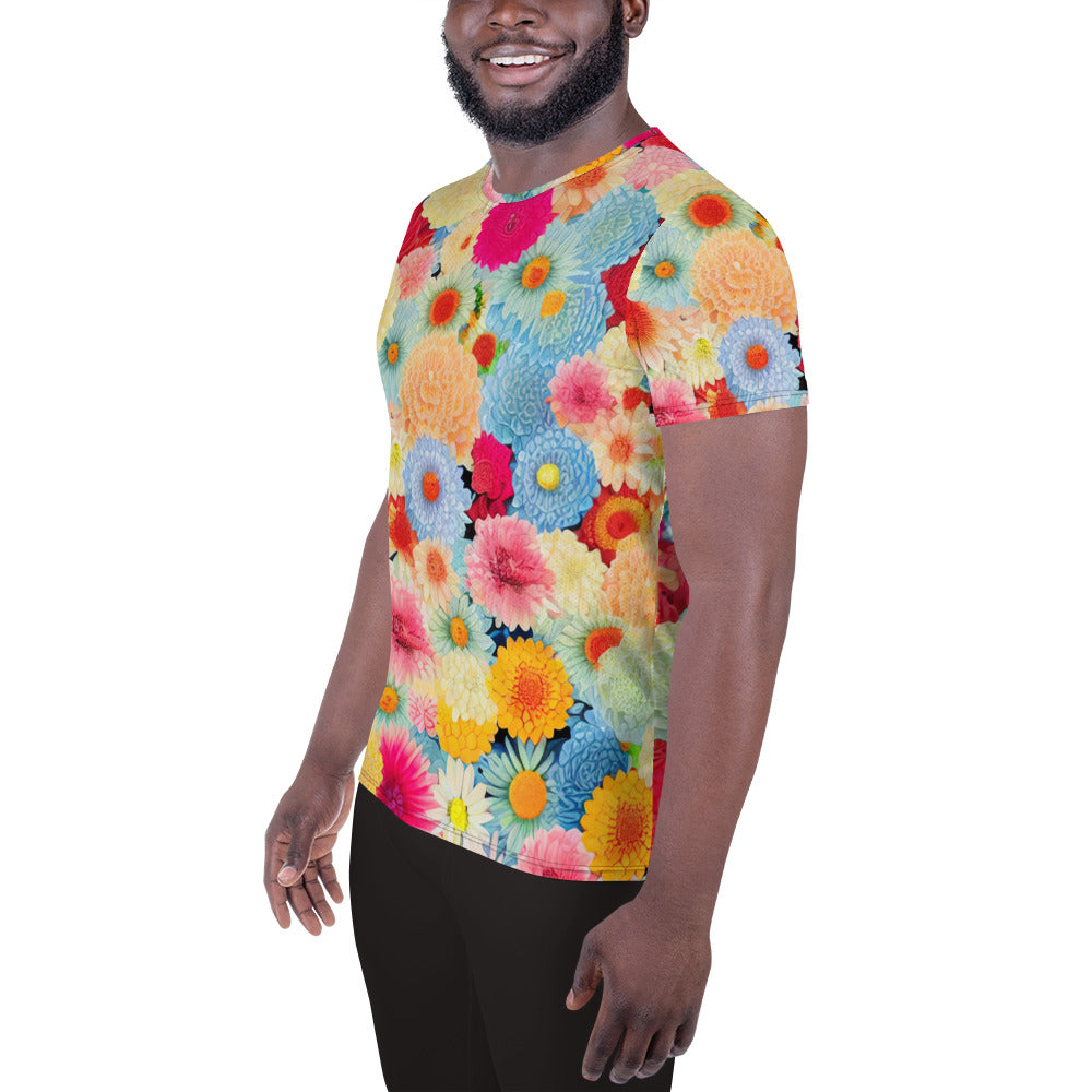 DMV 0106 Floral All-Over Print Men's Athletic T-shirt