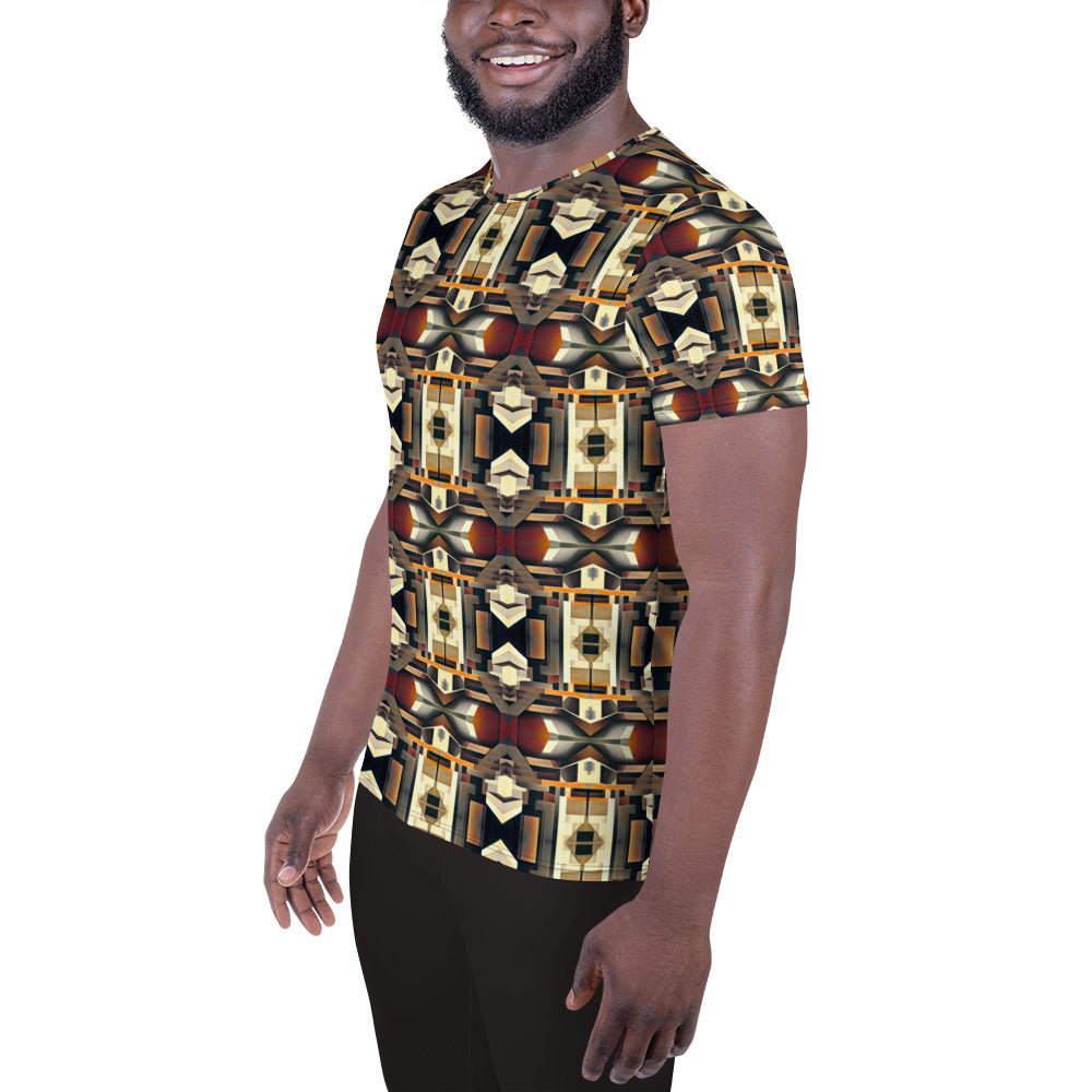 DMV 0247 Geo Boho All-Over Print Men's Athletic T-shirt